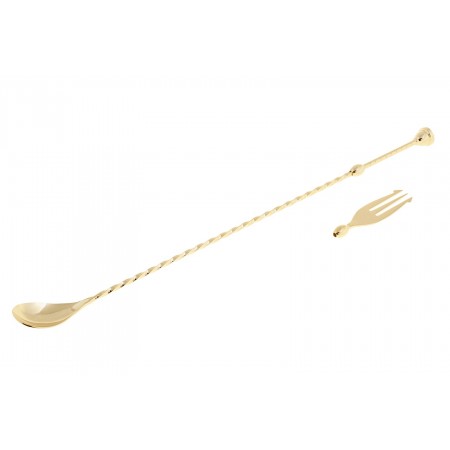 Japanese Bar spoon Fork/muddler Gold